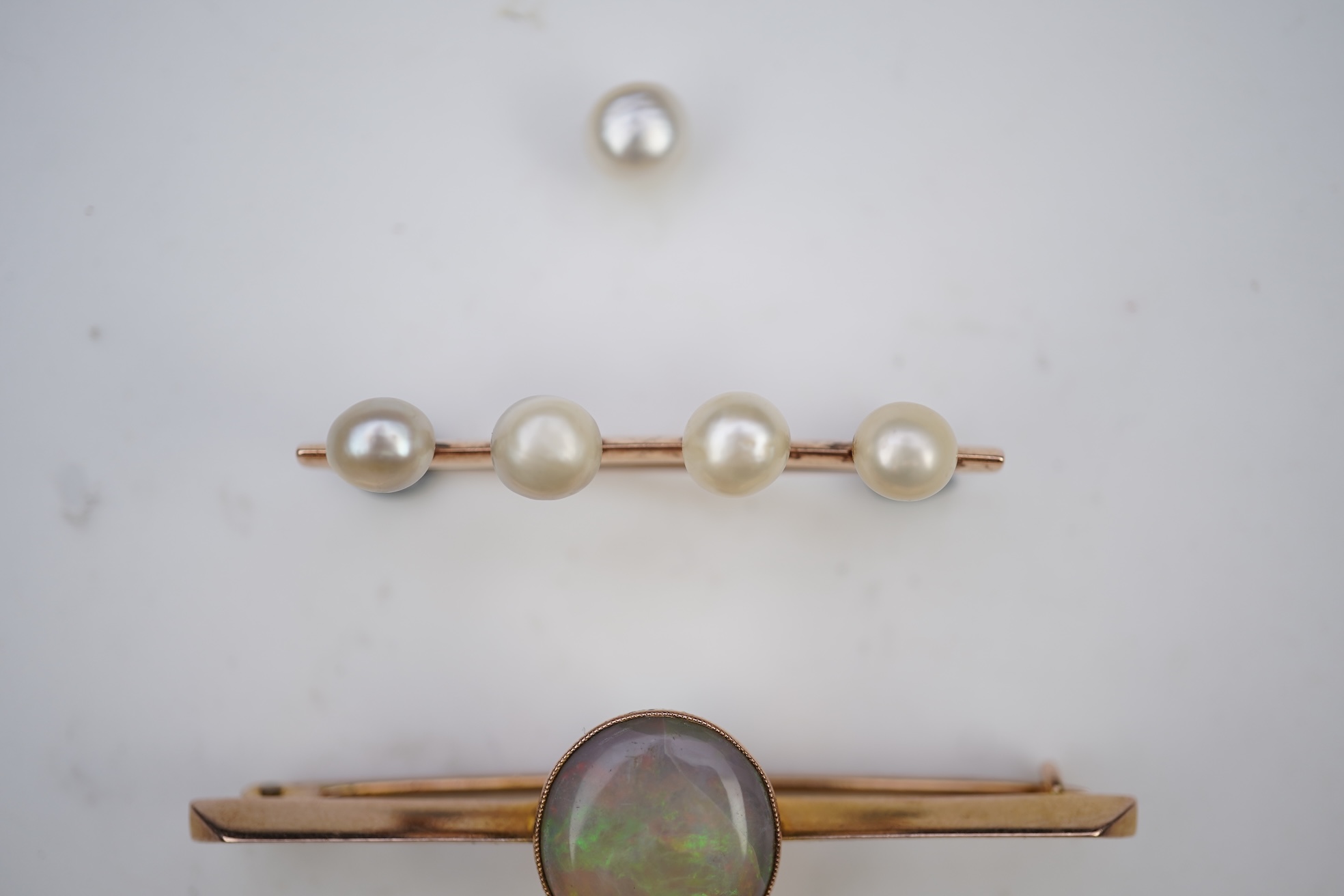 Two bar brooches, early 20th century